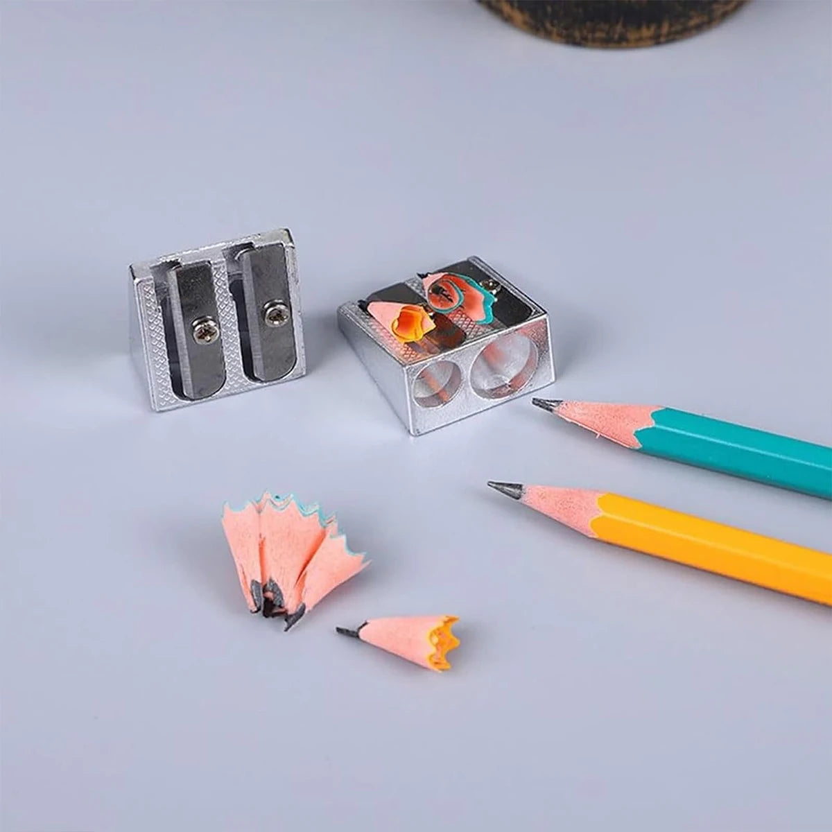 Magnesium Pencil Sharpener, Kum Magnesium Pencil Sharpener, Kum 2-Hole Pencil Sharpener Magnesium Alloy Wedge Profile, Metal Pen