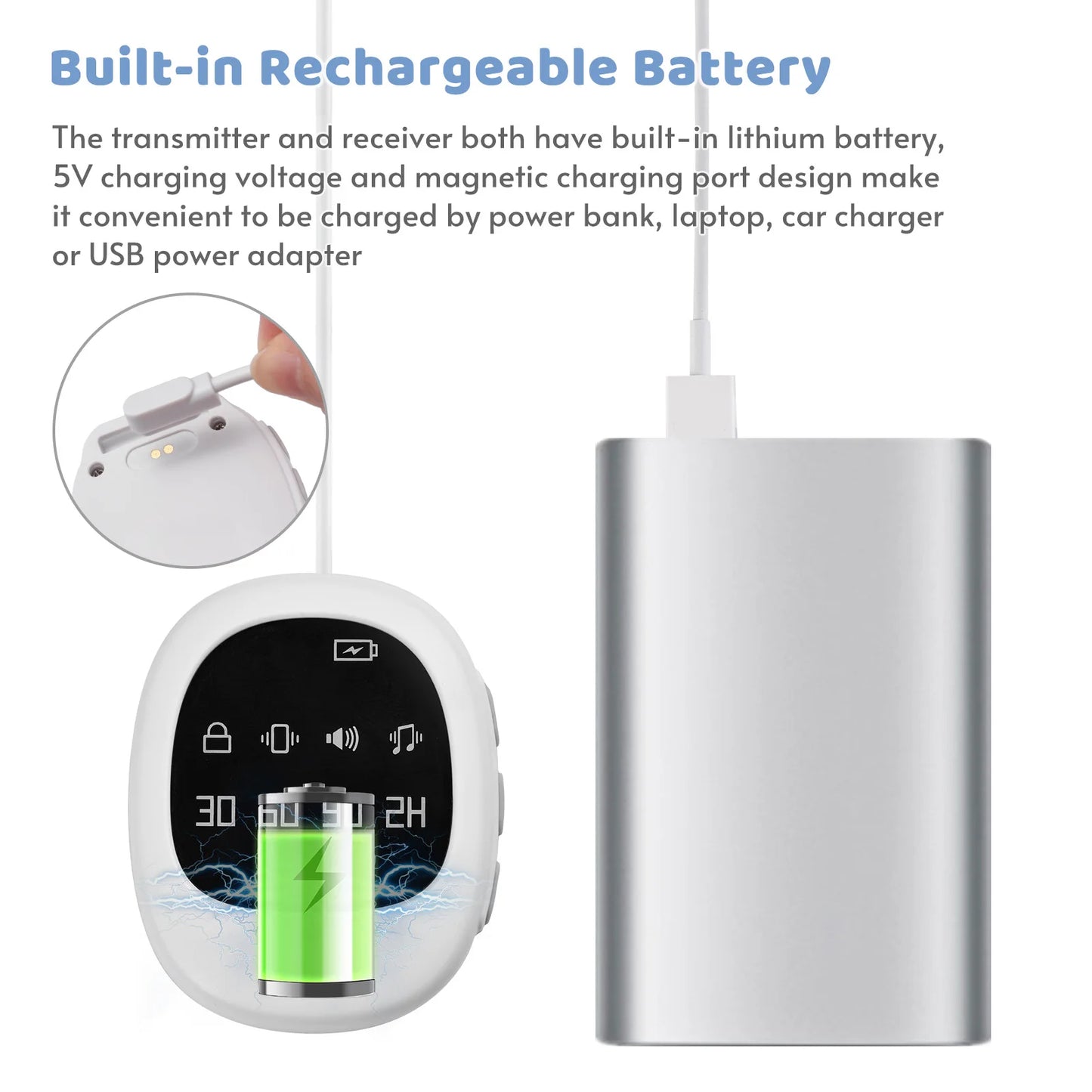 40M Wireless Bedwetting Alarm Adults Elder Potty Training Sensor Enuresis Bedwetting Alarm with Wristband for Kids Elder Care