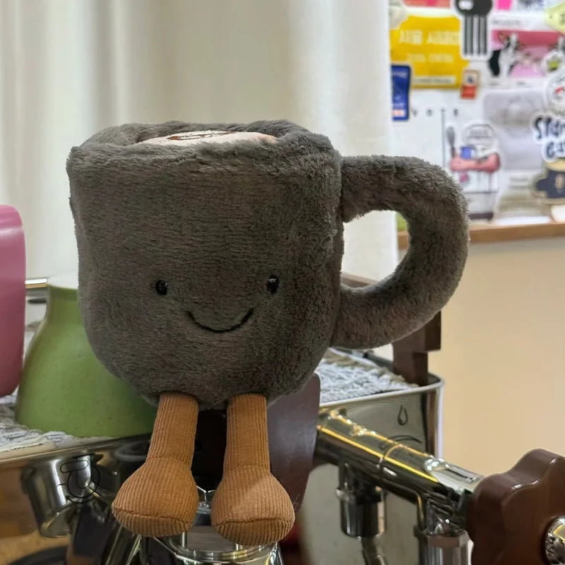 Jelly Cat Plush Fun Coffee Cup Cute Plush Toy Soothing Sleep Plush Doll Trendy Gift Plush Doll Cute Backpack Plush Pendant