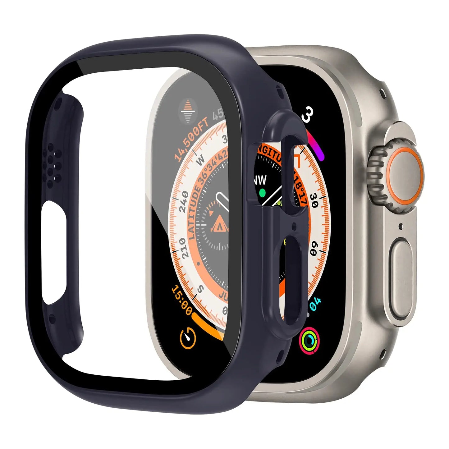 Cover For Apple Watch Ultra 2 3 Case 49mm Accessories PC Shockproof Bumper+Tempered Glass Screen Protector iwatch Series Ultra3