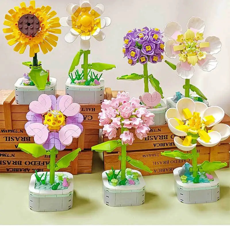 Rose Building Blocks Flower Children's Puzzle Puzzle Toys Compatible with LEGO Boys and Girls Birthday Gift