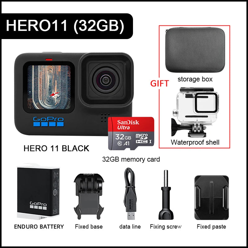 GoPro HERO11 Black Action Camera Hyper Smooth5.0 Cycling Record Mini Night Scene Shooting Helmet camera