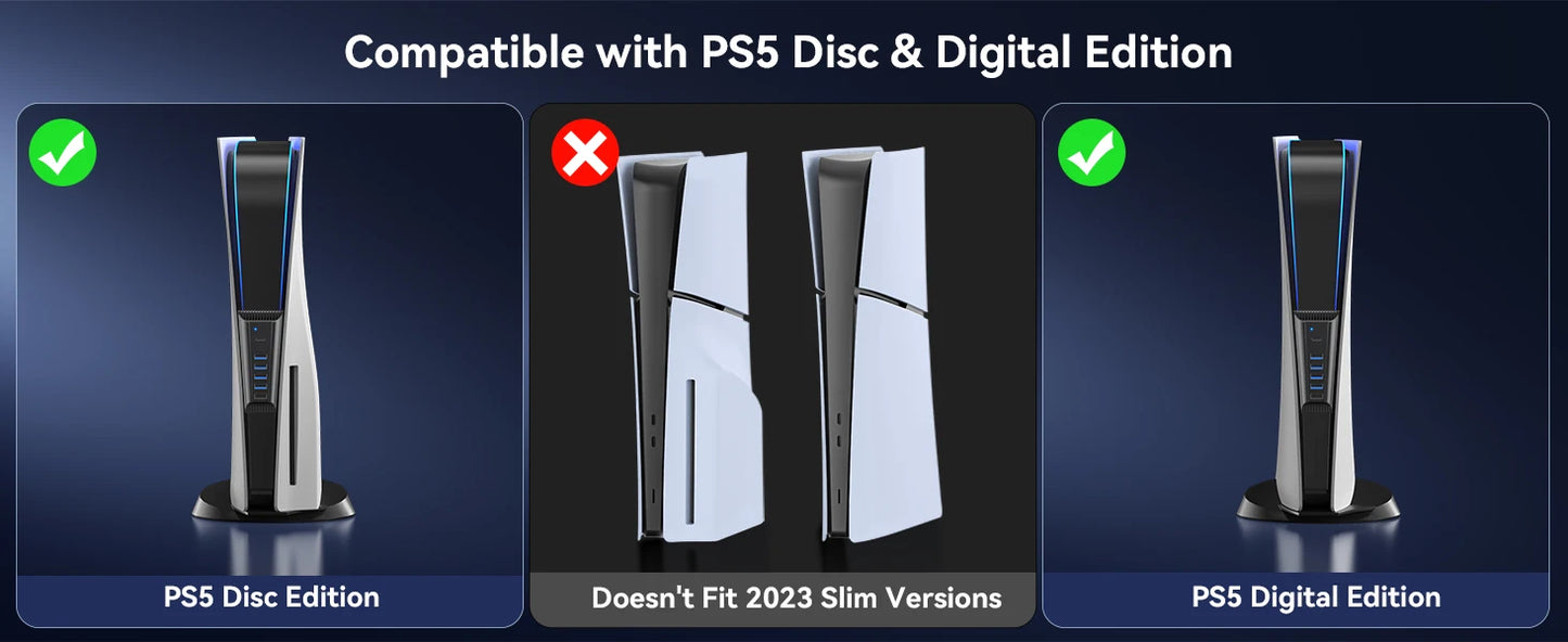 RGB Cooling Fan for PS5 Efficient Cooling System 3-Speed Quiet Cooler Fans for PS5 Console Accessories Disc and Digital Edition
