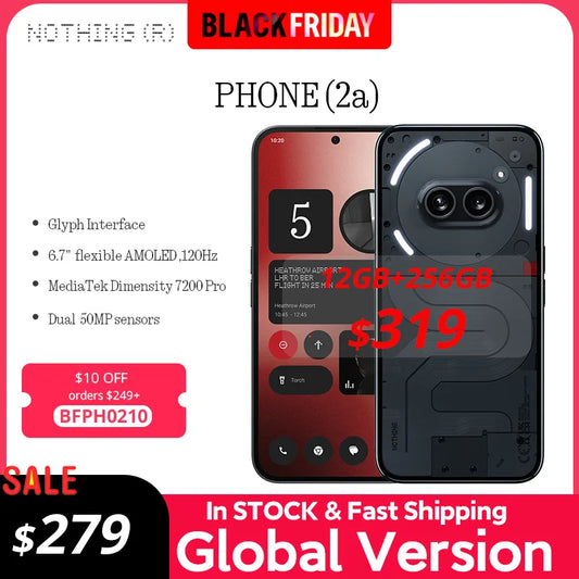 Global Version Nothing Phone(2a) 6.7” AMOLED display 120Hz Mediatek Dimensity 7200 Pro Dual 50MP 5,000 mAh 45W IP54 Phone 2a