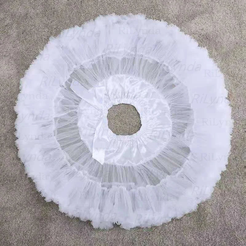 White Black Crinoline Underskirt Skirt 2-layers Of Lace Petticoat Women Fluffy Tutu Skirt For Mini Skirt Rock Ladies Club Outfit