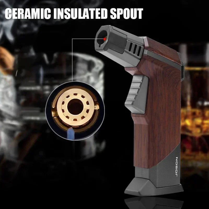JOBON Multiple-uses Spray Gun Welding Gun Windproof Strong Blue Flame Gun Lighter with Flame Lock Non-slip Base Ignition Gadgets