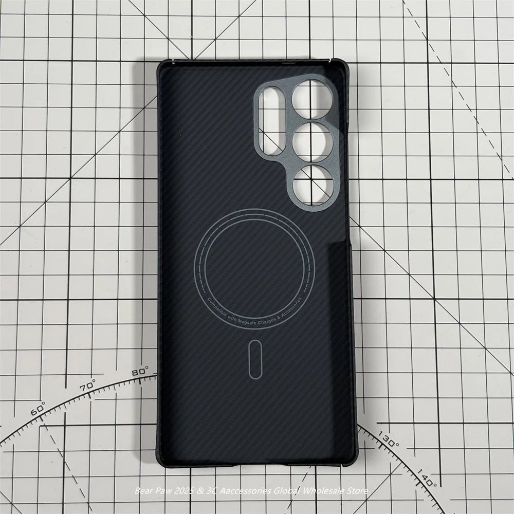 Magnetic Case for Samsung S25 Ultra Aramid Carbon Fiber Protective Cover for Samsung Galaxy S25 Ultra Carbon Cases