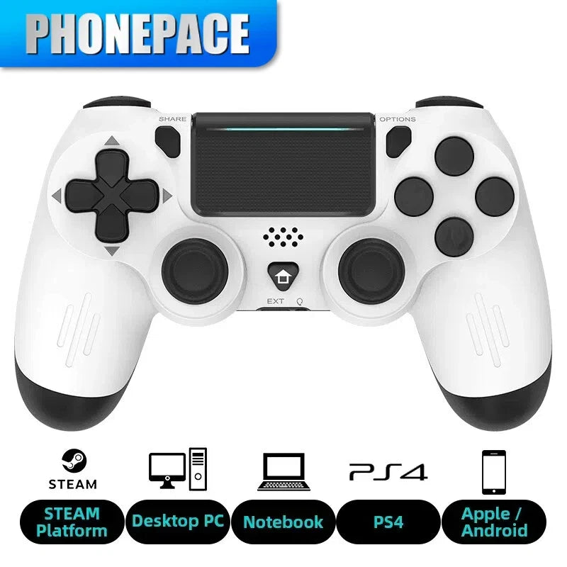 Bluetooth-Compatible Game Controller for PS4/Slim/Pro Wireless Gamepad For PC Dual Vibration Joystick For IOS/Android