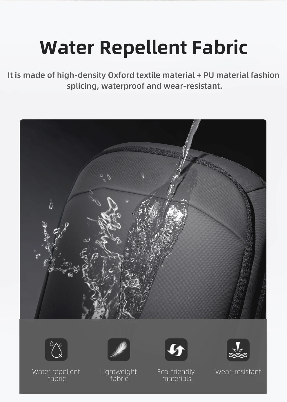 HcanKcan Men's Expandable Backpack Multifunction 17.3inch Laptop Bag Fashion Waterproof Travel Backpack Lightweight Business Bag