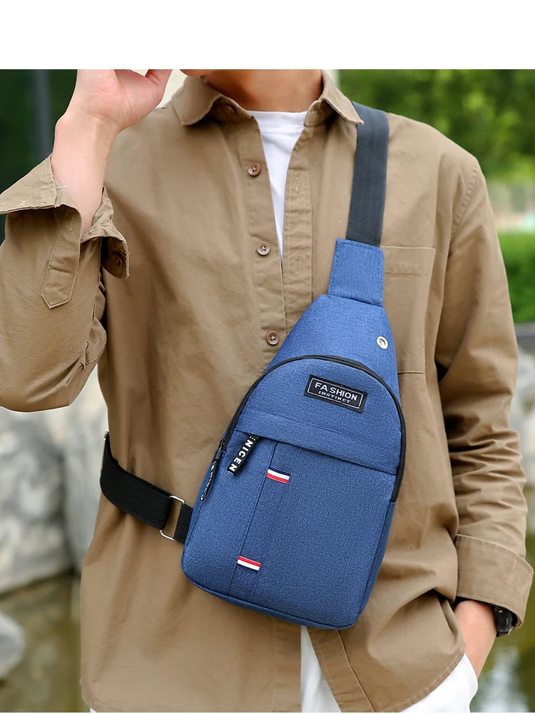 Chest Bag New Men Simple Nylon Fashion Waterproof One Shoulder Crossbody Bag
