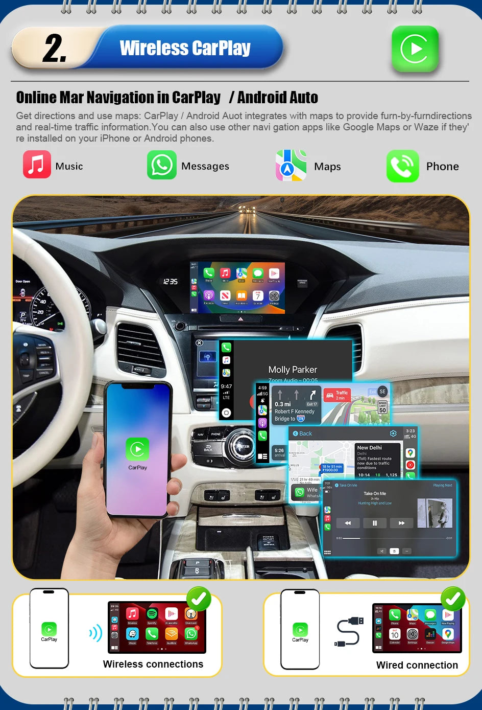 Car Ai Box Wireless Apple Carplay Android Auto For Acura YD3 MDX RDX TLX ILX RLX Honda Odyssey Original Screen Support Mirroring