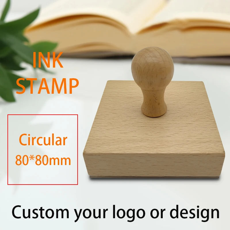 Custom Wooden Stamp Seal Personalized Logo Wedding Party Packaging Stamp Company Address&Name Self Inking Rubber Stamp Artwork
