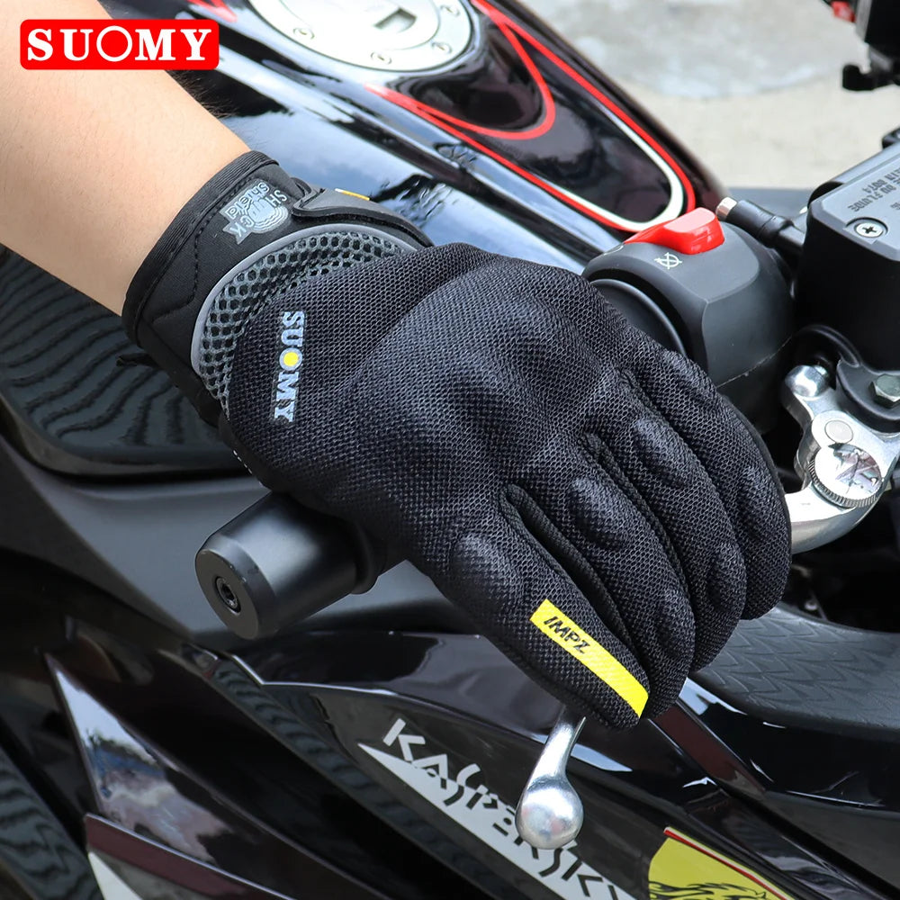 SUOMY Women Purple Motorcycle Gloves Touch Screen Full Finger Racing/Climbing/Cycling/Riding Sport Windproof Motocross Gloves