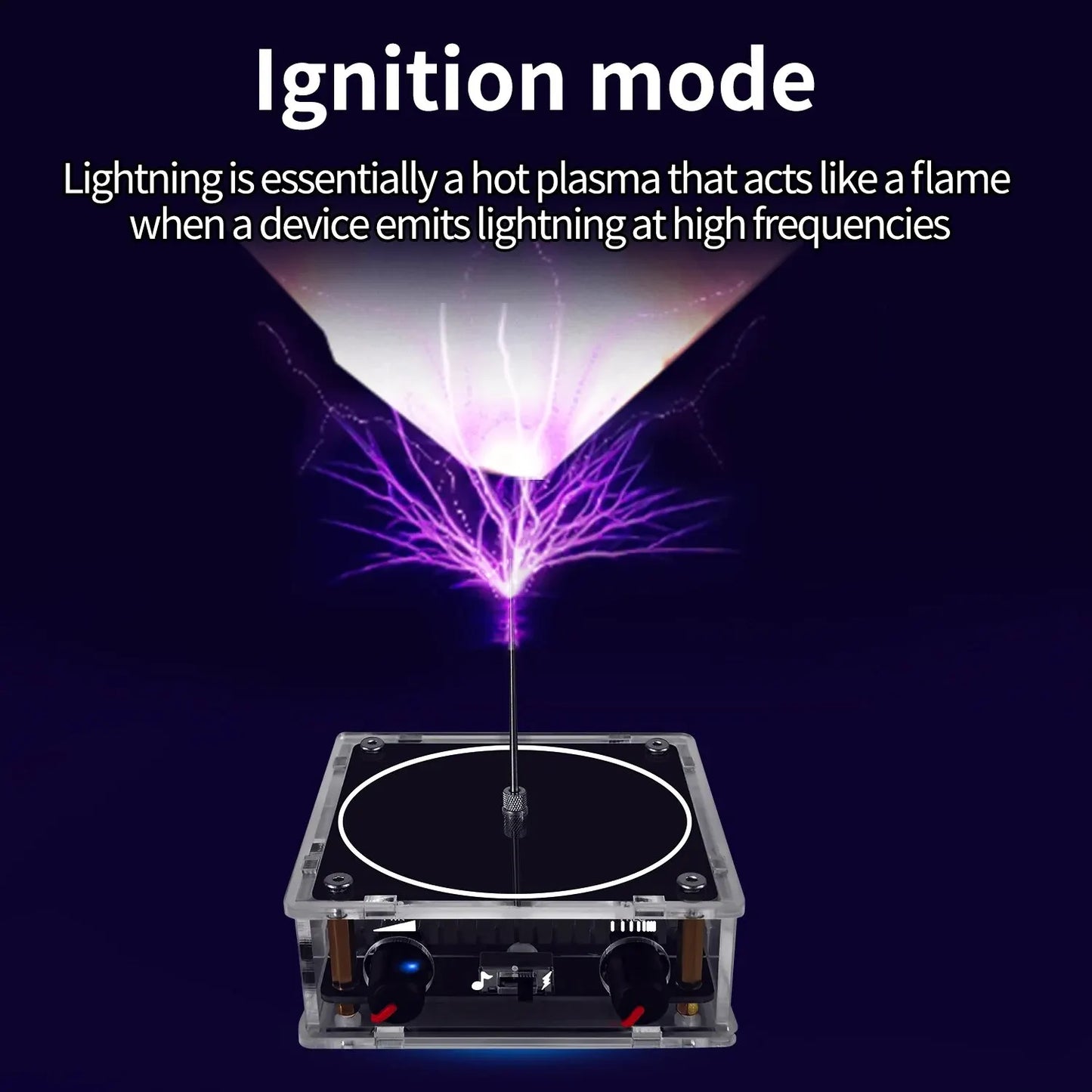 Music Tesla Coil Bluetooth/AUX Dual Mode Music Box Artificial Lightning Touchable Audio Input Bluetooth Science Experiments
