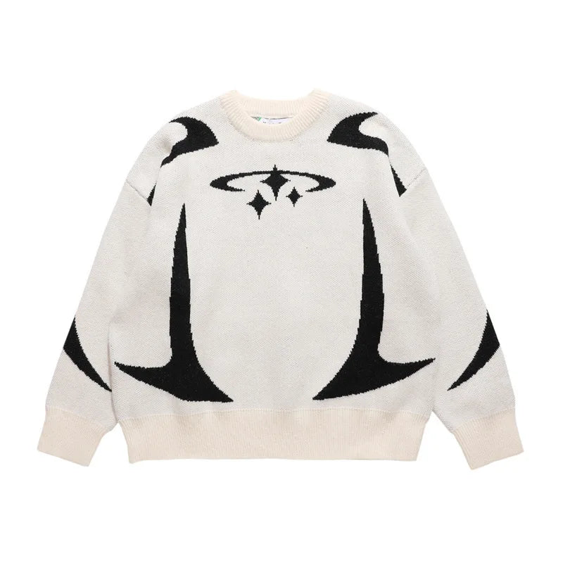 Women's Sweater pullover sweatshirt long sleeve winter vintage print pattern clothes hip hop oversize Anime Knit Sweater EMO