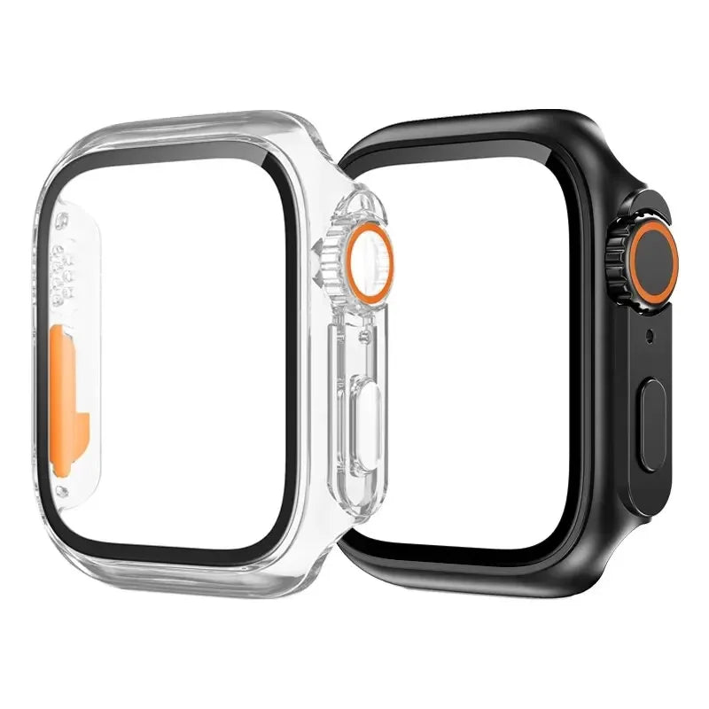 2PCS Case Glass+Case For Apple Watch 42 46 44 45 41 40mm Screen Protector Cover Change Ultra Bumper IWatch Series10 9 8 7 SE 6 5