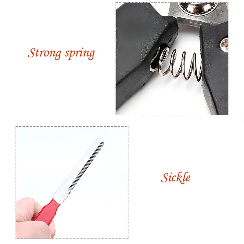 Professional Pet Nail Clippers Heavy Duty Stainless Steel Sharp Blade Safe Hook Grooming Tool  Dogs Cats Rabbits Small Animals