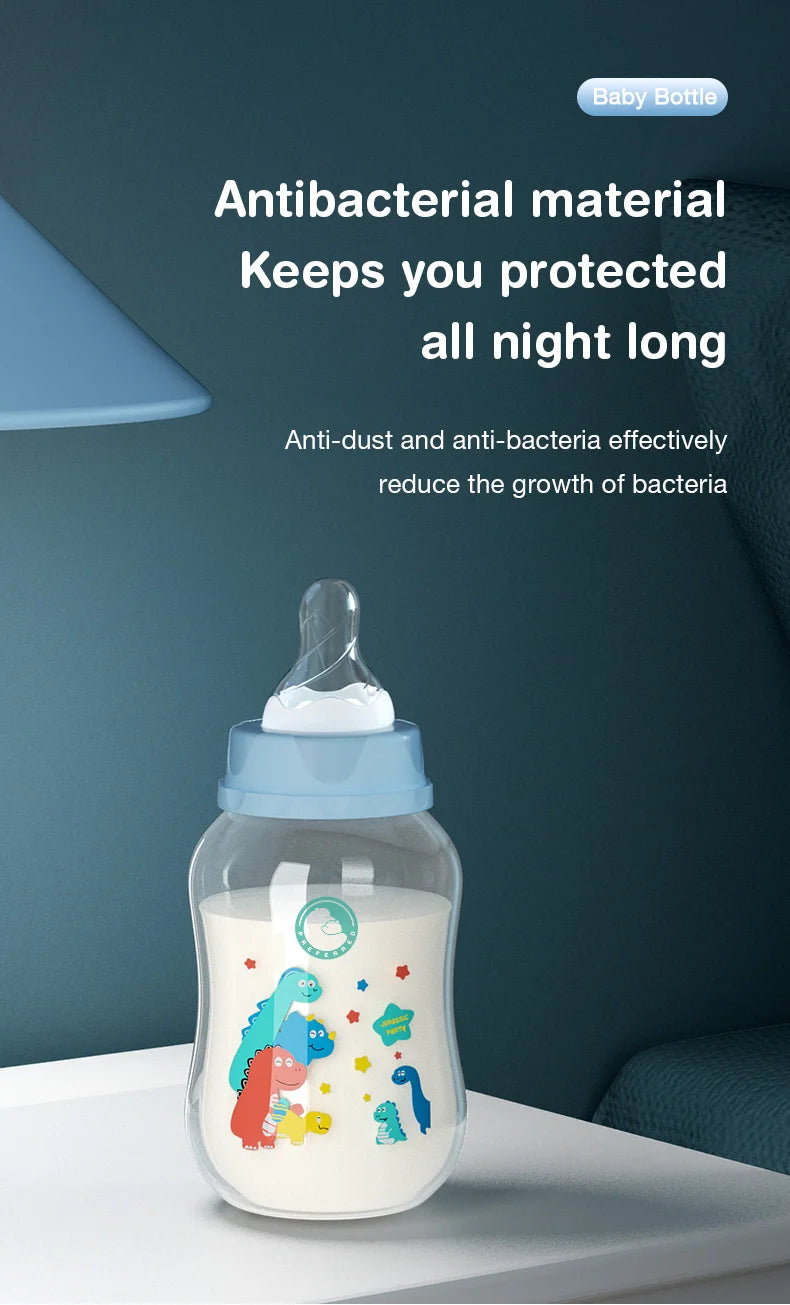 Dr.isla 150/240ML Baby PP Bottle Wide Mouth Newborn Baby Bottle with Handle Baby Milk Bottle Newborn Pattern Baby Cup BPA Free