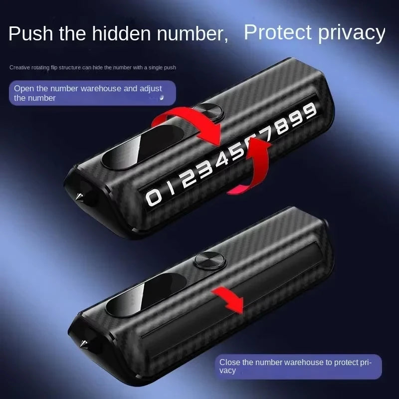 Multi-functional parking number plate, parking and moving phone, window breaker, car-mounted moving phone plate Accessories