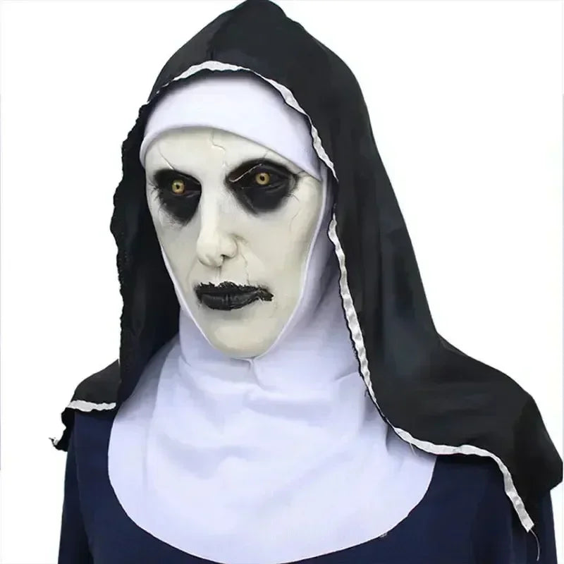 2024 New Nun Mask Halloween Makeup Nun Mask Tricked Ghost Face Scary Scary Latex Headgear Halloween Props Horror Masks