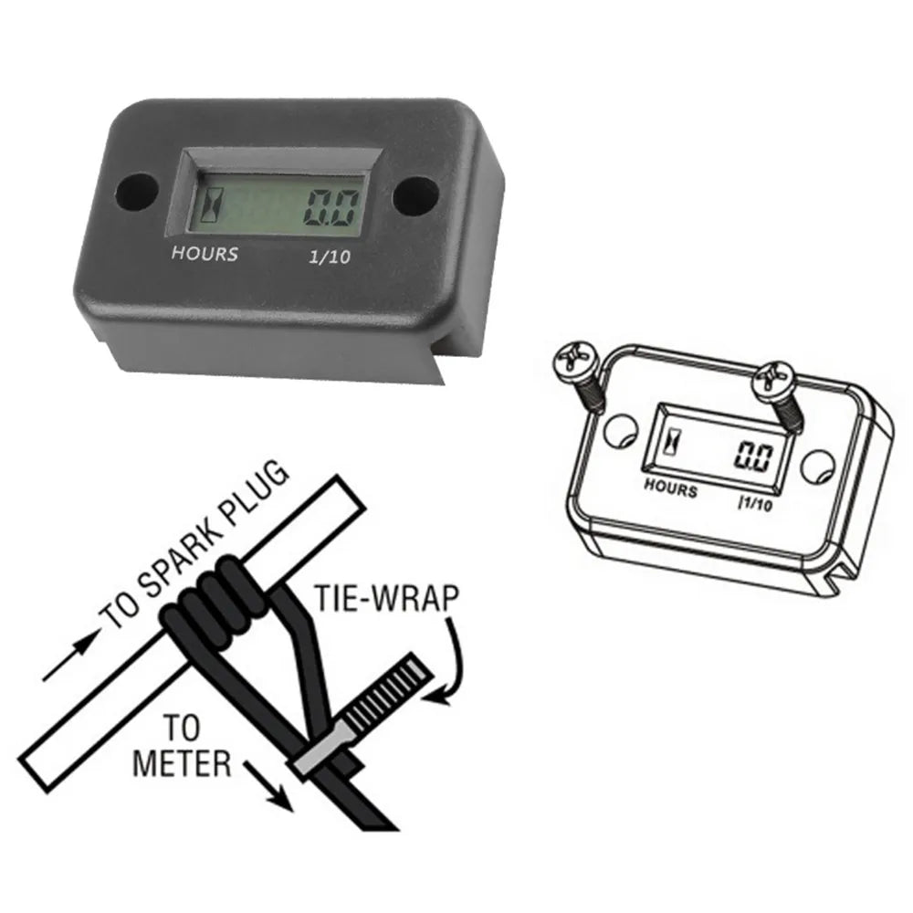 Universal Gasoline Engine Timer IP68 Motorcycle Instrument Moto ATV Boat Engine Hour Meter Working Time Gauge Induction Timer