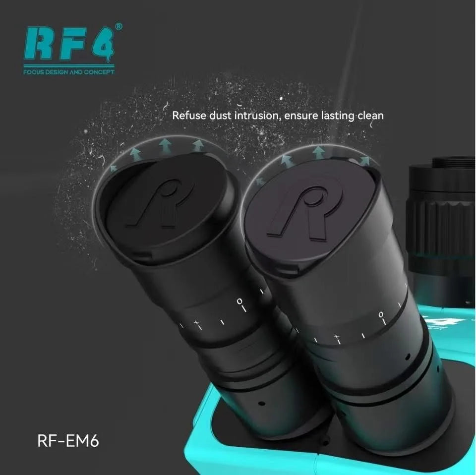 RF4 CX71R New Focus Trinocular Stereo Microscope 6.5x-65x 30°C Ergonomic Design 10X/23MM Eyepice for Phone Soldering PCB Repair