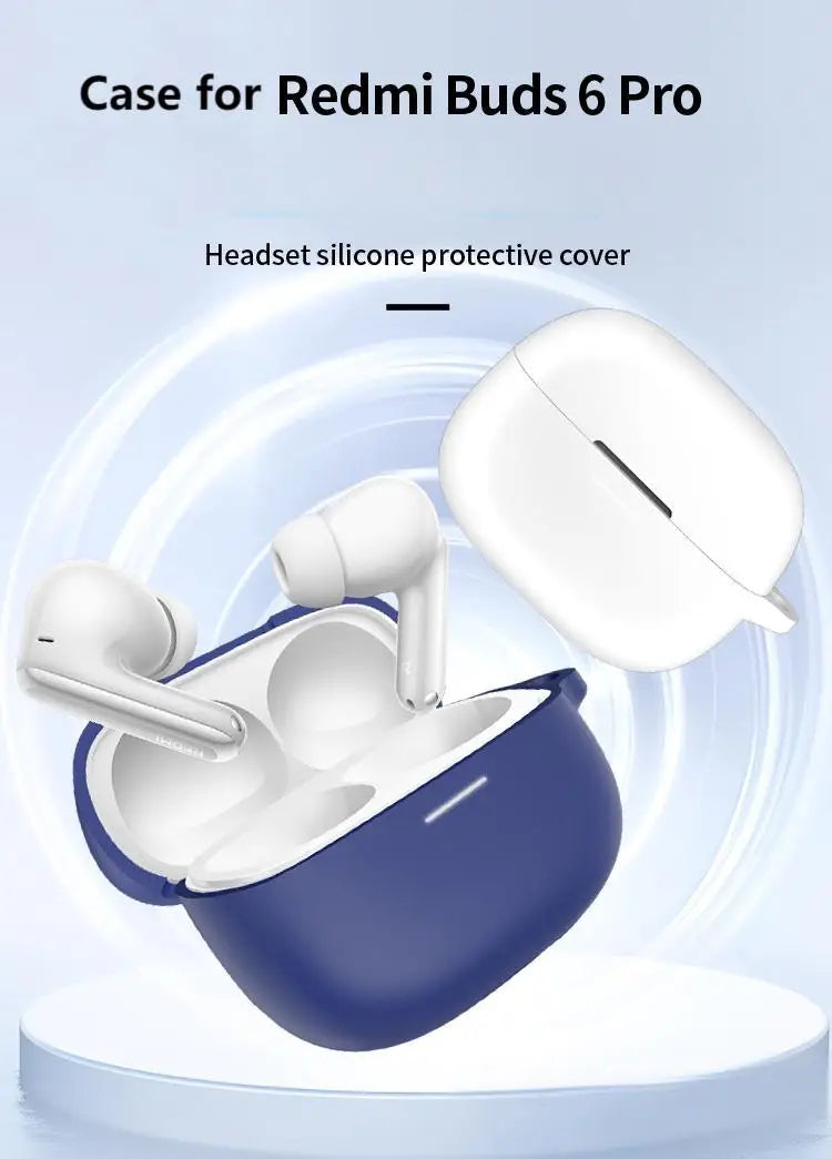 NEW Silicone Protective Case For Redmi Buds 6 Pro Headset Soft Case Charging Bag Headset Case Storage Bag with Hook
