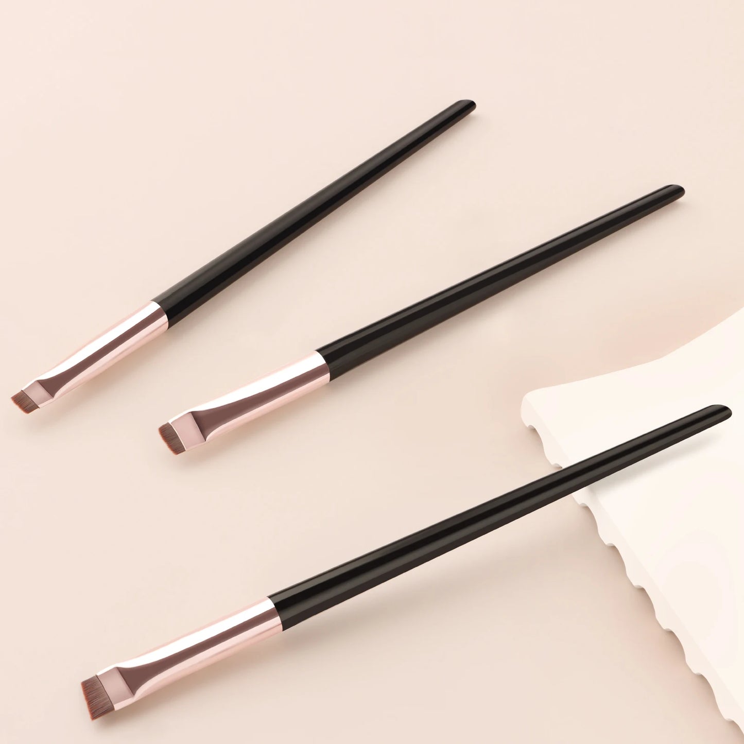 3 Pcs edge eyeliner brush oblique head eyebrow brush outline eyeliner brush ultra-thin eyeshadow brush makeup tools