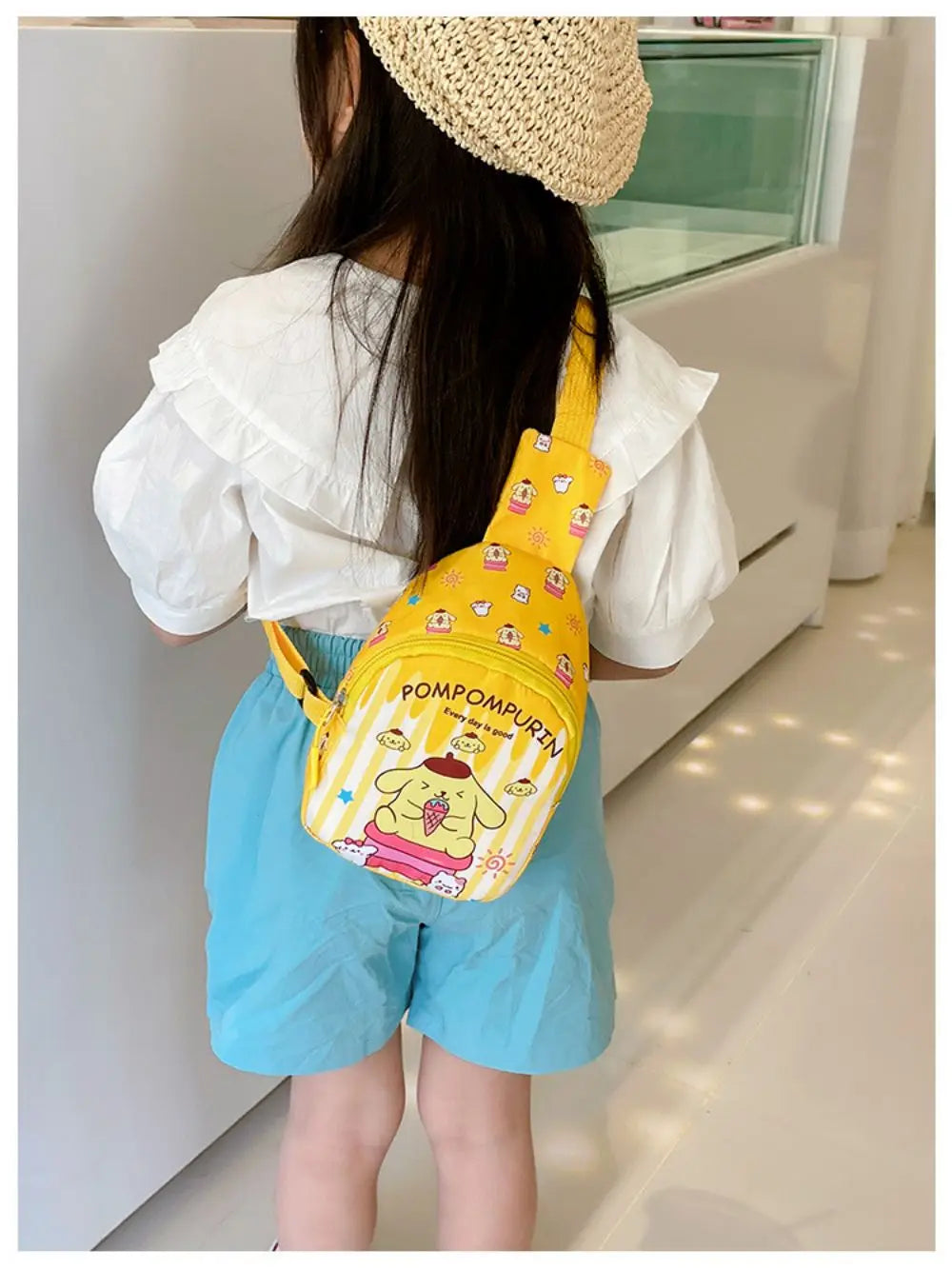 Hello Kitty Children Chest Bag Sanrio figure Kuromi Cute Coin Purse Shoulder Bag Boy Girl Cross Body Bag Fashion Messenger Bag