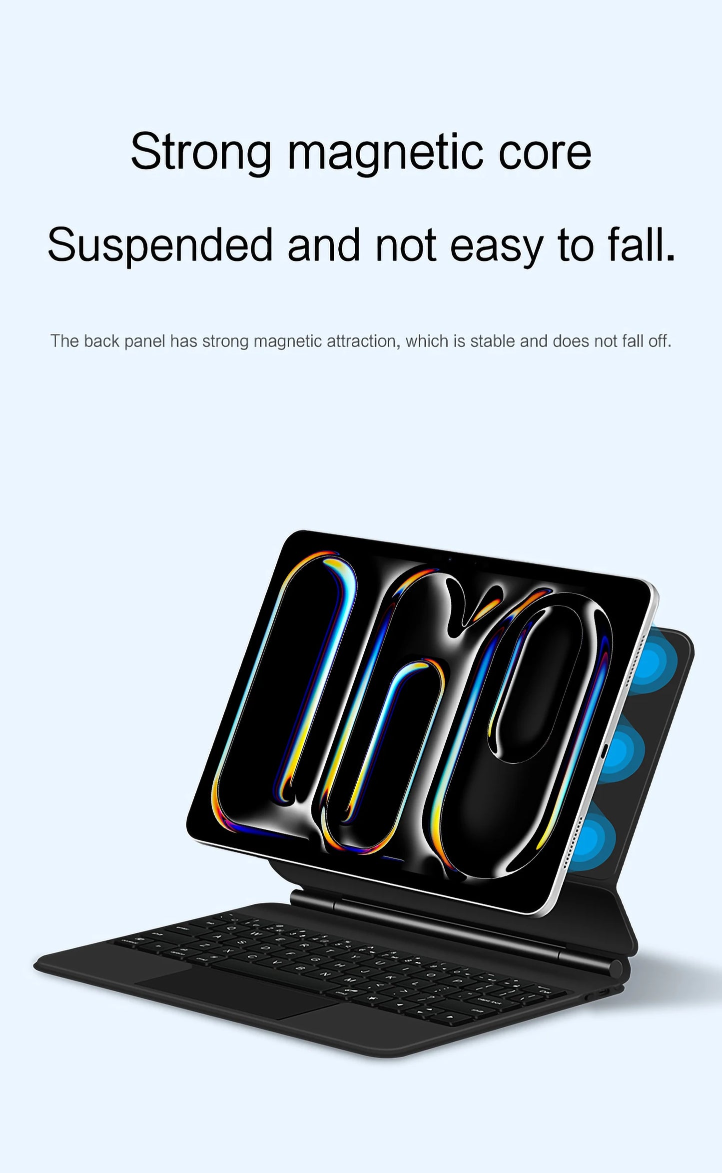 AJIUYU Magic Keyboard Folio For iPad Pro 11 inch (M4) 2024 A2836 A2837 Smart Magnetic Case Multi-touch Backlight Keyboard Cover