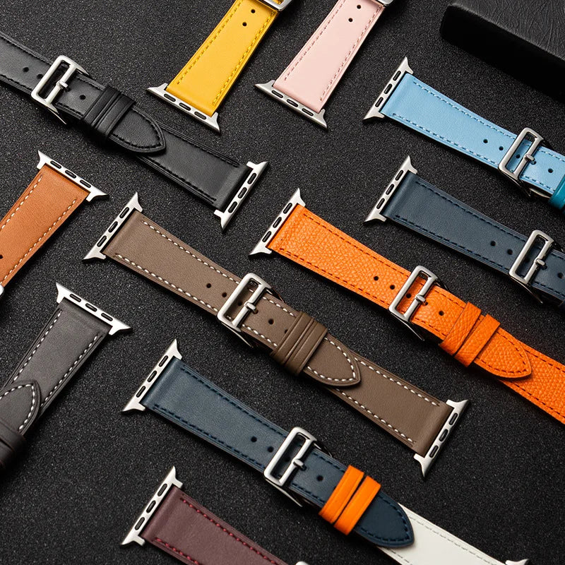 Leather Loop Band for Apple Watch Ultra 49mm 45mm 40mm Sport Strap Wristband Bracelet for IWatch Series 10 9 8 7 6 3se 42mm 46mm