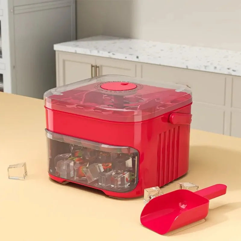 50-cube Ice Machine Large-capacity Double-layer Ice Cube Machine with Easy-to-press Lid Reusable Food Grade Ice Cube Mold