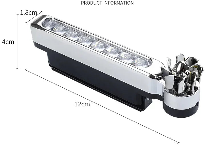 2pcs Car Wind Power Daytime Running Light LED Front Center Net Auxiliary Light Auto DIY Decoration Supplies Wind Energy Lamp