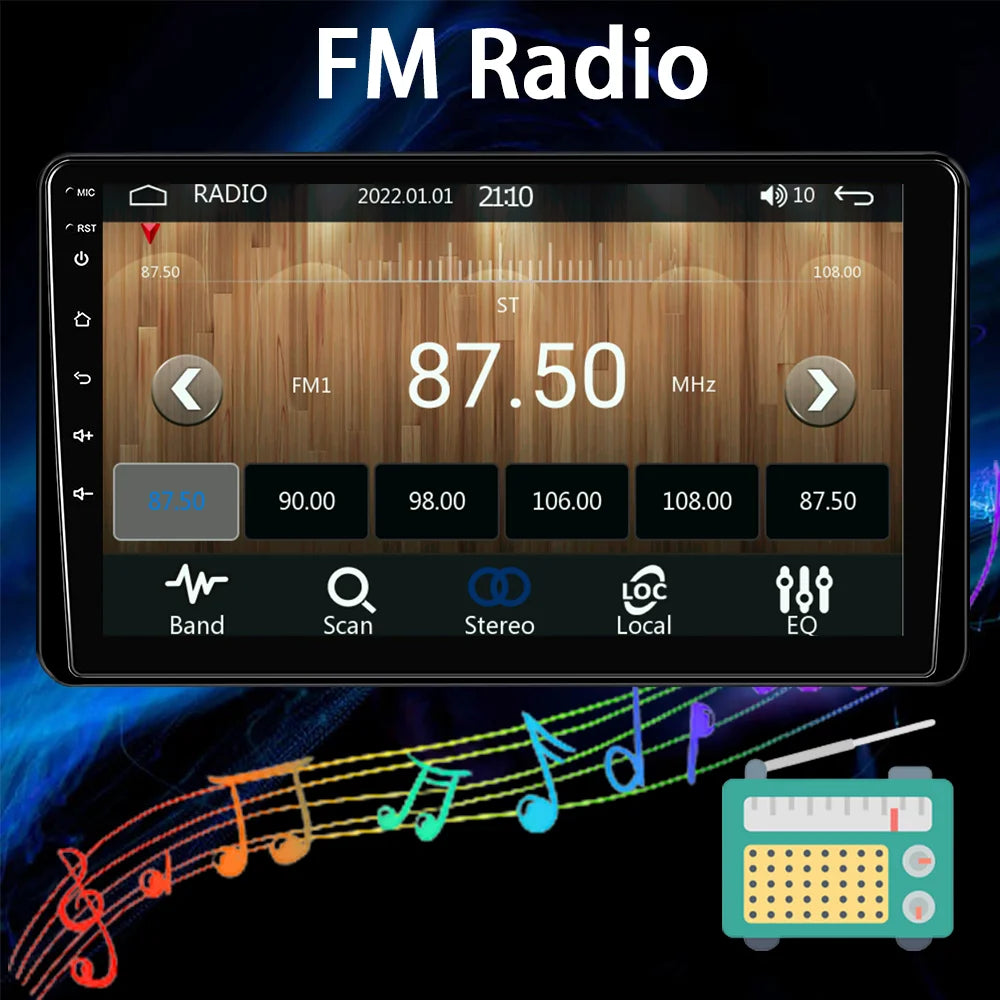 9 Inch Car Stereo Single Din Radio with Apple Carplay and Android Auto,Touch Screen Bluetooth Car Audio with Backup Camera