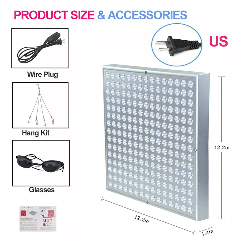 NEW LED Light Therapy Panel 45W Body Pain Relief Treatment 660nm 850nm Near Infrared Full Body Face Anti Aging Red Grow Light
