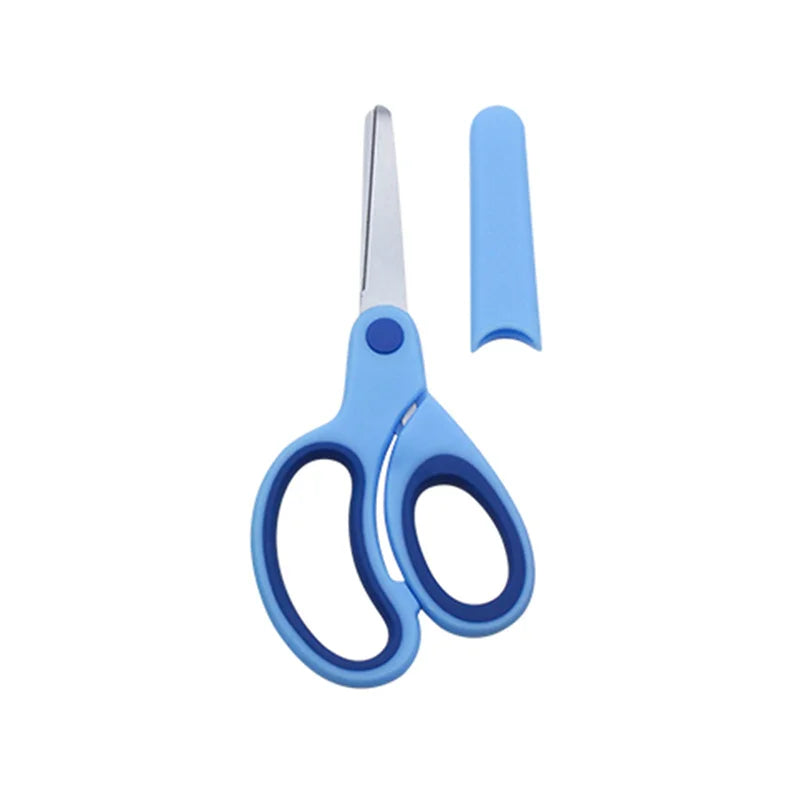 Safty Scissors For Kids Student DIY Paper Children's Left-handed Scissors Scissors With Sleeve Cutting Tool Stationery