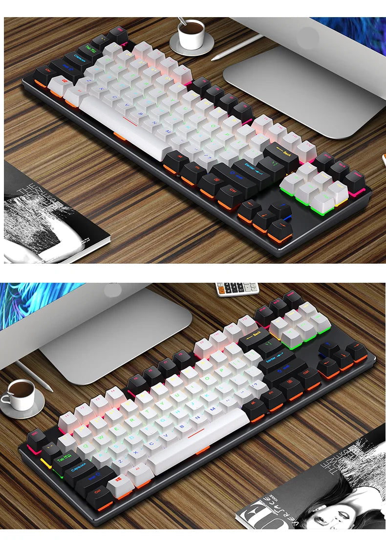 K620 Mini Backlit RGB Gaming Mechanical Keyboard Gamer Mechanic Kit 60 Percent DIY Custom PBT Keycap Hotswap Pink White USB PC