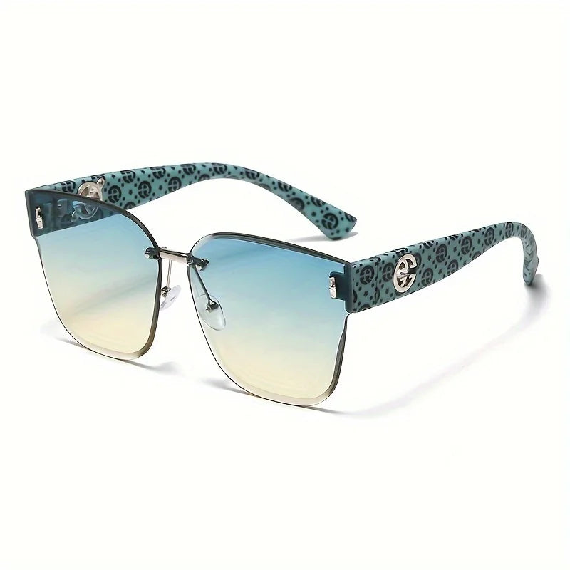 1pcs Fashionable new high-end women's sunglasses gradient color large frame UV resistant sunglasses to modify face shape