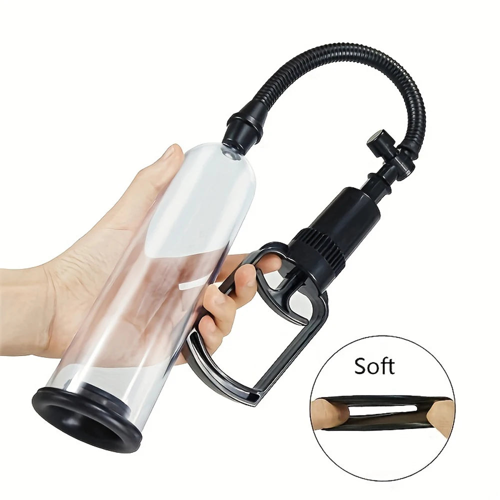 Male Manual Penis Pump Penis Enlarger Negative Pressure Vacuum Pump Big Dick Erection Enhancement Trainer Equipment Adult SexToy