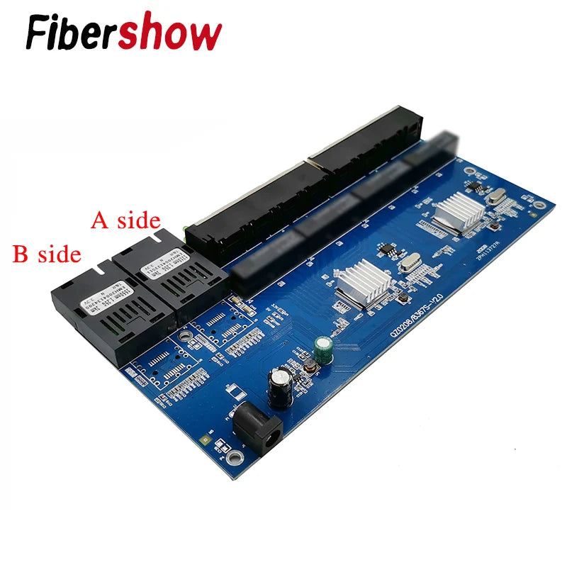 Gigabit Ethernet switch Fiber Optical Media Converter PCBA 8 RJ45 UTP and 2 SC fiber Port 10/100/1000M  Board PCB