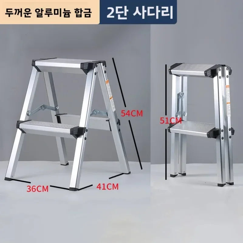 Double Sided Aluminum Folding Step Ladder Lightweight Anti Slip A Frame Stool Portable Climbing Ladder for Indoor Household Use