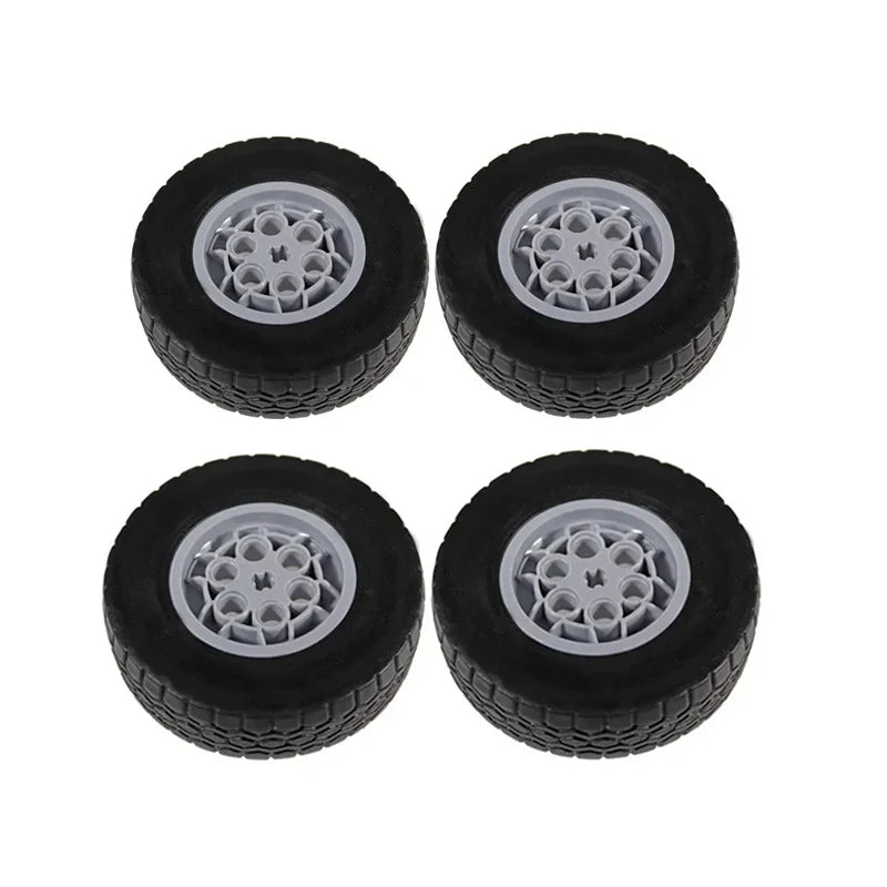 4Pcs/Lot Technical EV3 Wheel 62.4x20mm Tyres MOC 32019 32020/86652 Parts Building Block 42009 Crane Wheels DIY Spare Bricks Toys