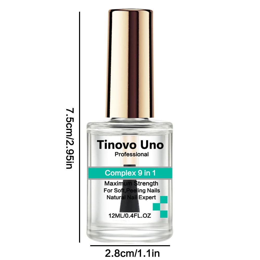 Tinovo Uno Natural Nail Growth Complex 9 IN 1 Nail Art Treatment Therapy for Repair Care Thin Brittle Nails Top Coat Hardener