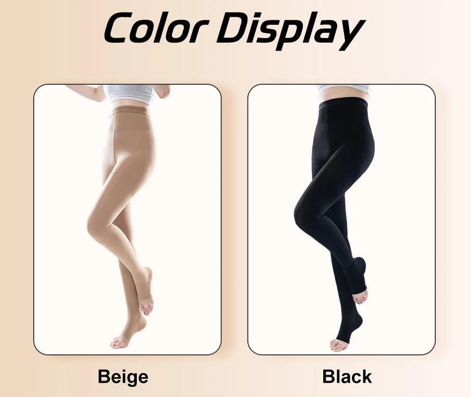 Medical Compression Pantyhose Stocking 20-30mmHg Women Thighs Open Toe Class 2 Pressure Support Varicose Vein Stocking Plus Size