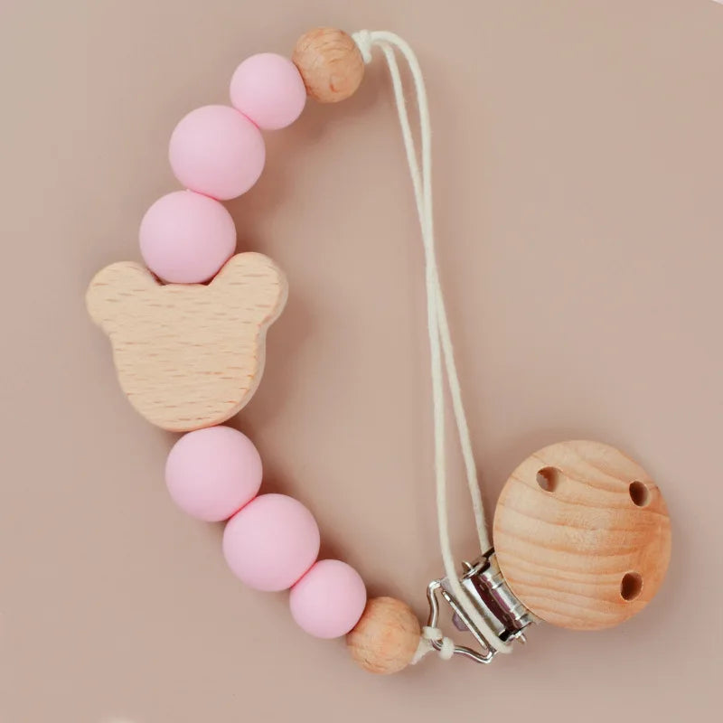 NEW Personalized Baby Pacifier Clip Custom Name Infant Dummy Clips Baby Souvenir Newborn Gift Wood Baby Supplies New Mother Gift