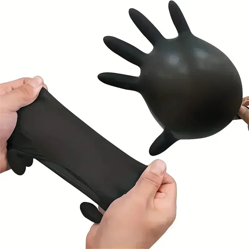 Black Disposable Nitrile Gloves Latex & Powder Free for Tattooing Manicures Salon Cleaning Disposable Apparel