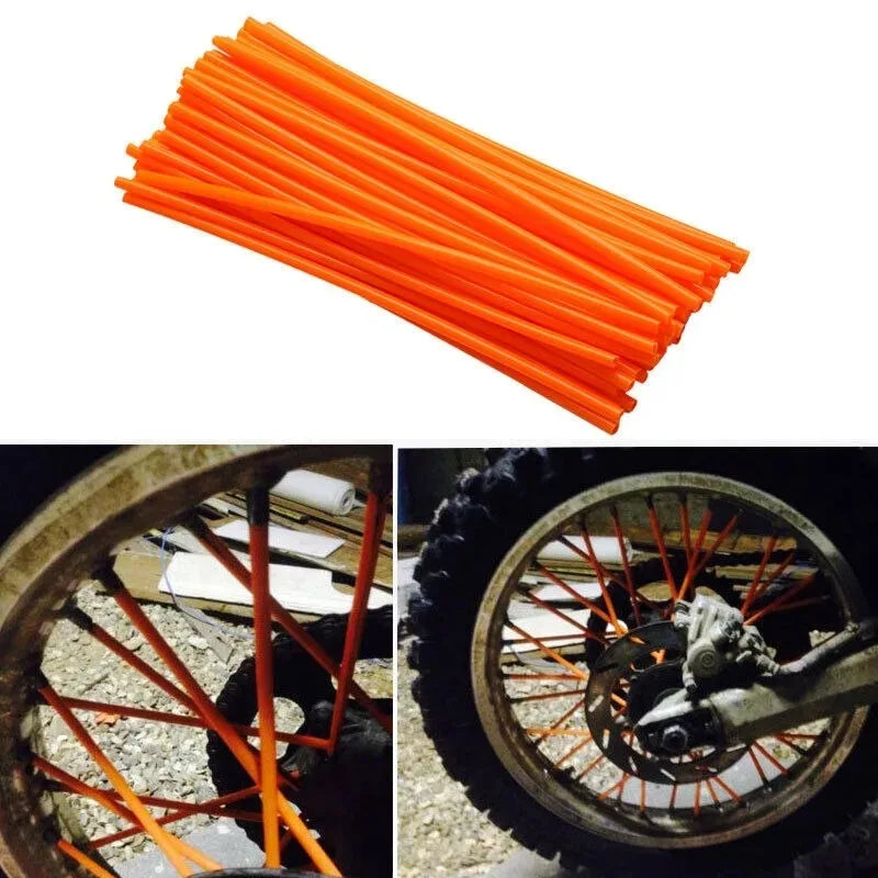 72Pcs Motorcycle Dirt Bike Spoke Skins Covers Wraps Wheel Rim Guard Protector