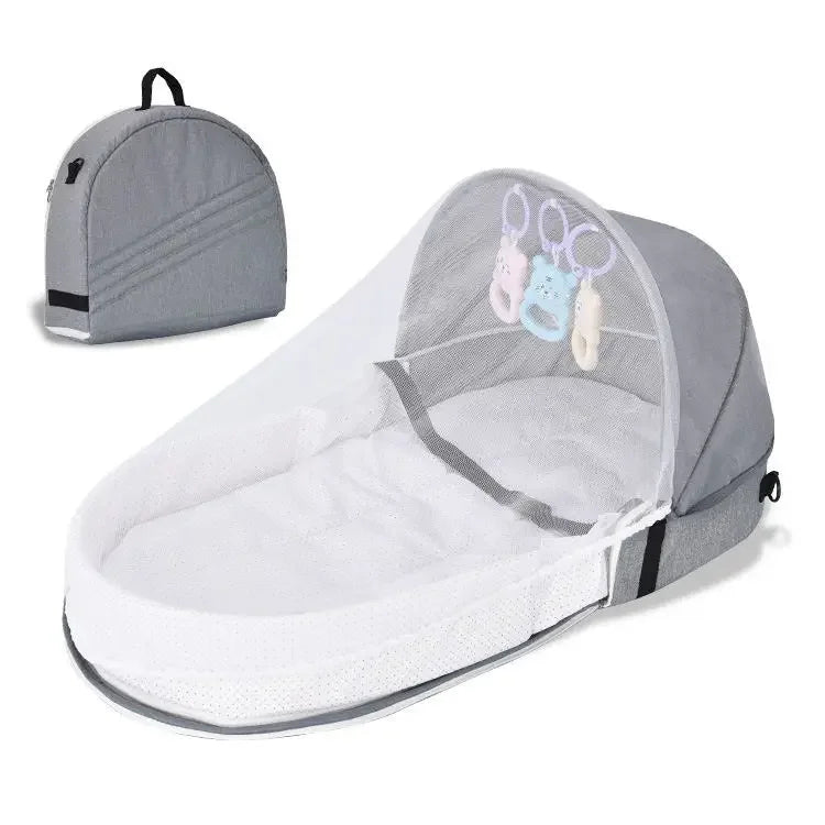 Newborns Cradle Cribs Baby Travel Bed Sleeping Nest with Net Foldable Newborns Baby Nest Mosquito Bassinet Infant Sleeping Bag