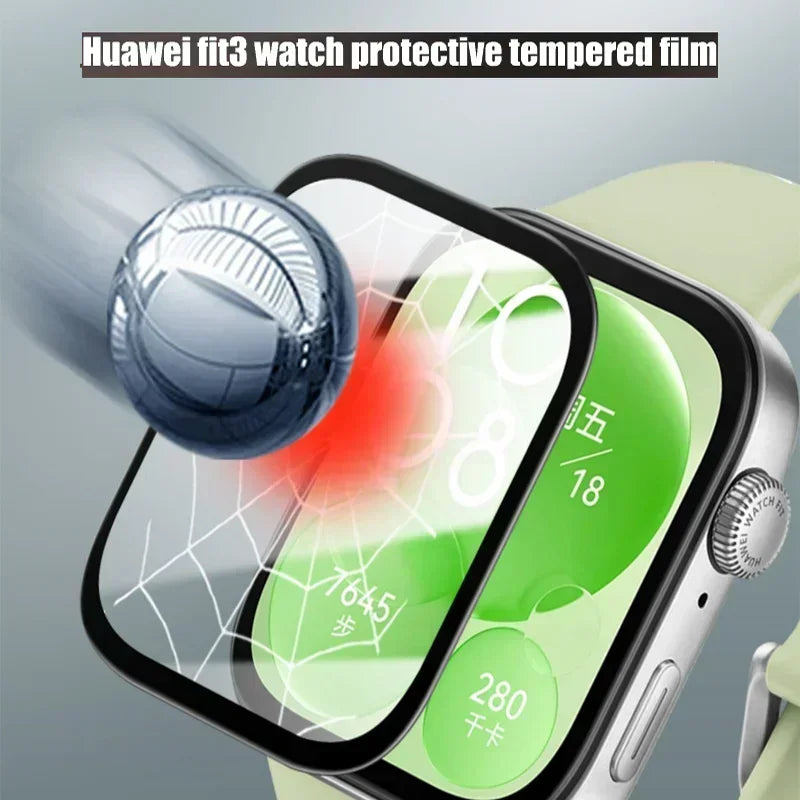 Screen Protector for Huawei Watch Fit 3 3D Curved Screen Protector for Huawei Watch Fit3 Ultra-HD Full Coverage Protective Film