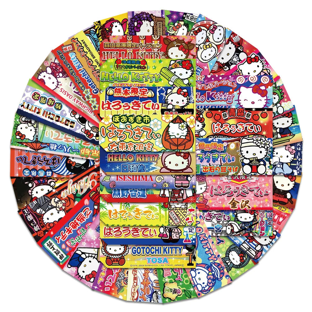 60pcs Kawaii Hello Kitty Labels Sealing Stickers Aesthetic Decorative Stationery Phone Laptop Waterproof Cute Kids Sticker Gift